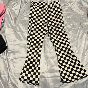 Toddler checker flare pants